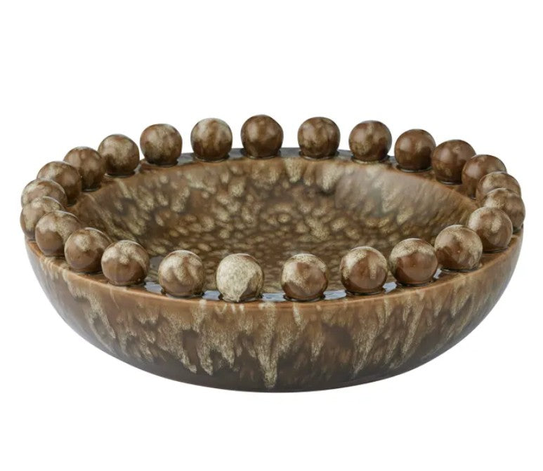 Cocoa Beaded Ceramic Bowl