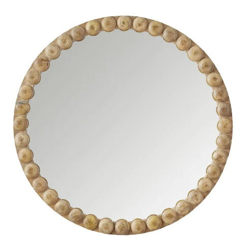 Baxter beaded timber mirror - 75cm circumference
