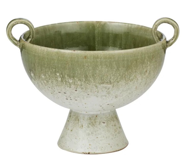 Olive Ceramic Footed bowl