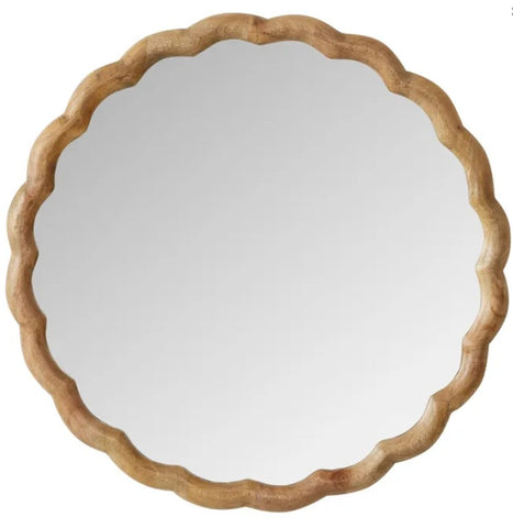 Scalloped Round Mirror - 67cm circumference