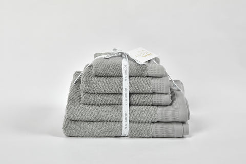 Luna Herringbone 5 Piece Towel Set - Dove Grey (free shipping)
