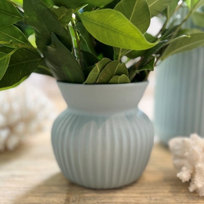 Flax Ceramic Vase - Duckegg Blue
