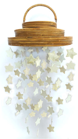 Rattan & Capiz star baby mobile