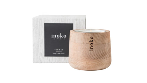 Inoko Small Timber Vessel & Candle