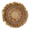 Raffia & Seagrass round wall hanging - Rust