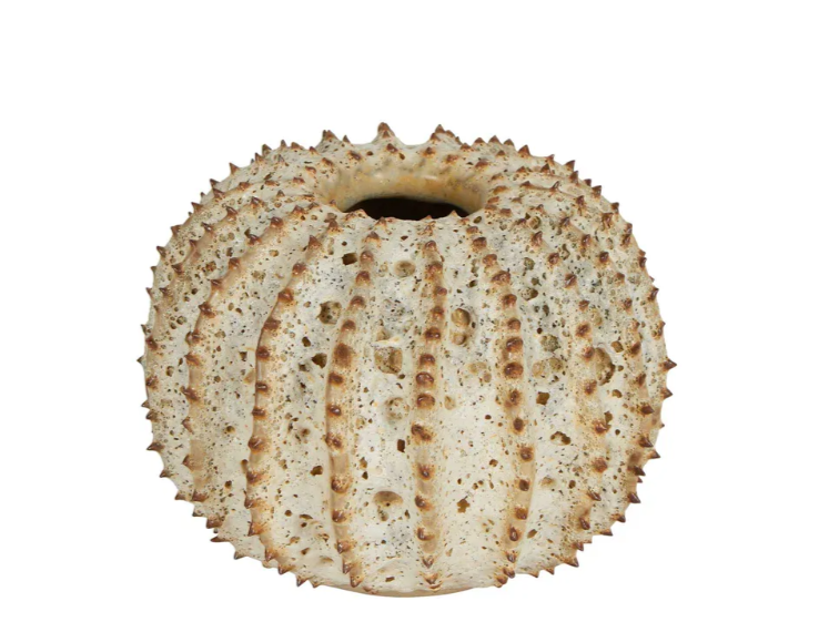 Spiked Ceramic Cactus Vase - Natural