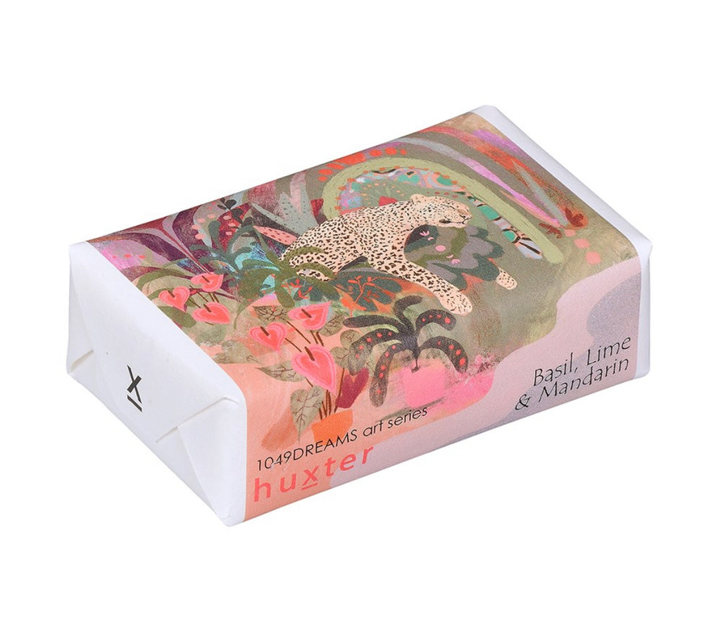 Leopard - Basil Lime & Mandarin wrapped soap (free shipping)