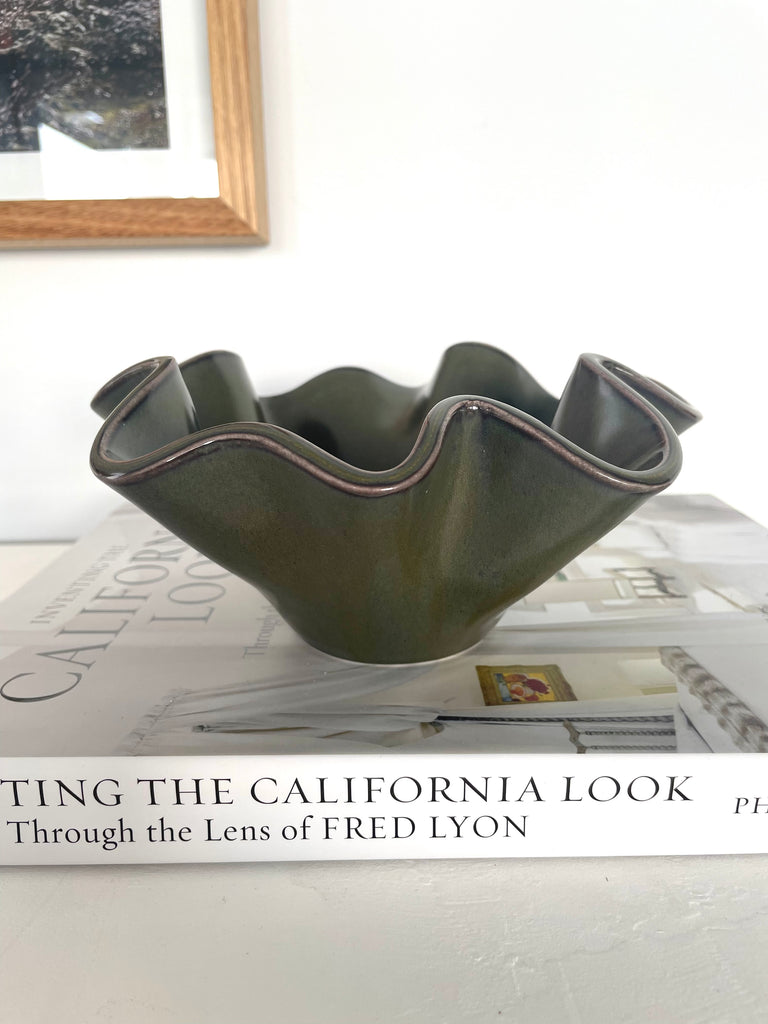 Sculptural Ceramic Wave Bowl - Small