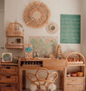 Raffia & Seagrass round wall hanging - Rust